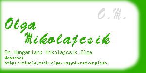 olga mikolajcsik business card